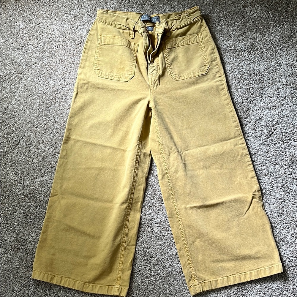 J Crew Yellow Wide-Leg Pants